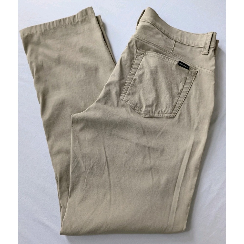 Eddie Bauer Travex Mens Pants 33x32 Tan Stretch Nylon Hiking Travel Gorpcore